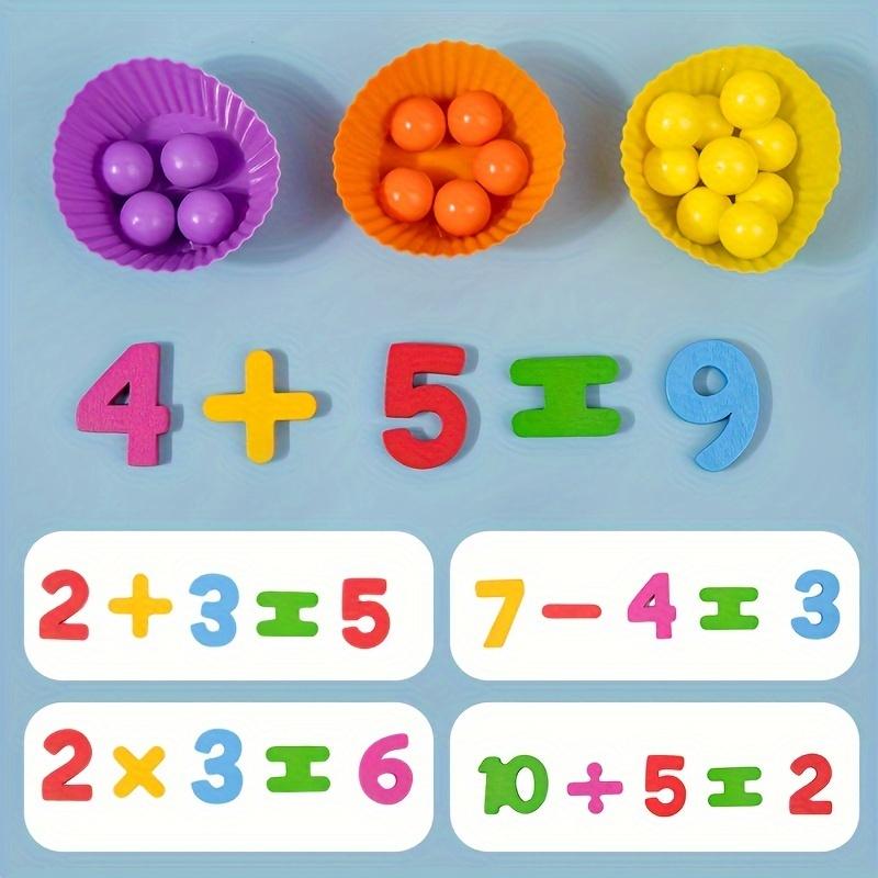 Counting Set Montessori Natural Wooden Beads & Tools