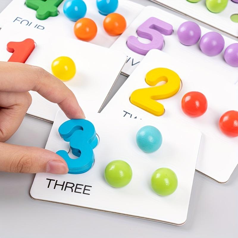 Counting Set Montessori Natural Wooden Beads & Tools