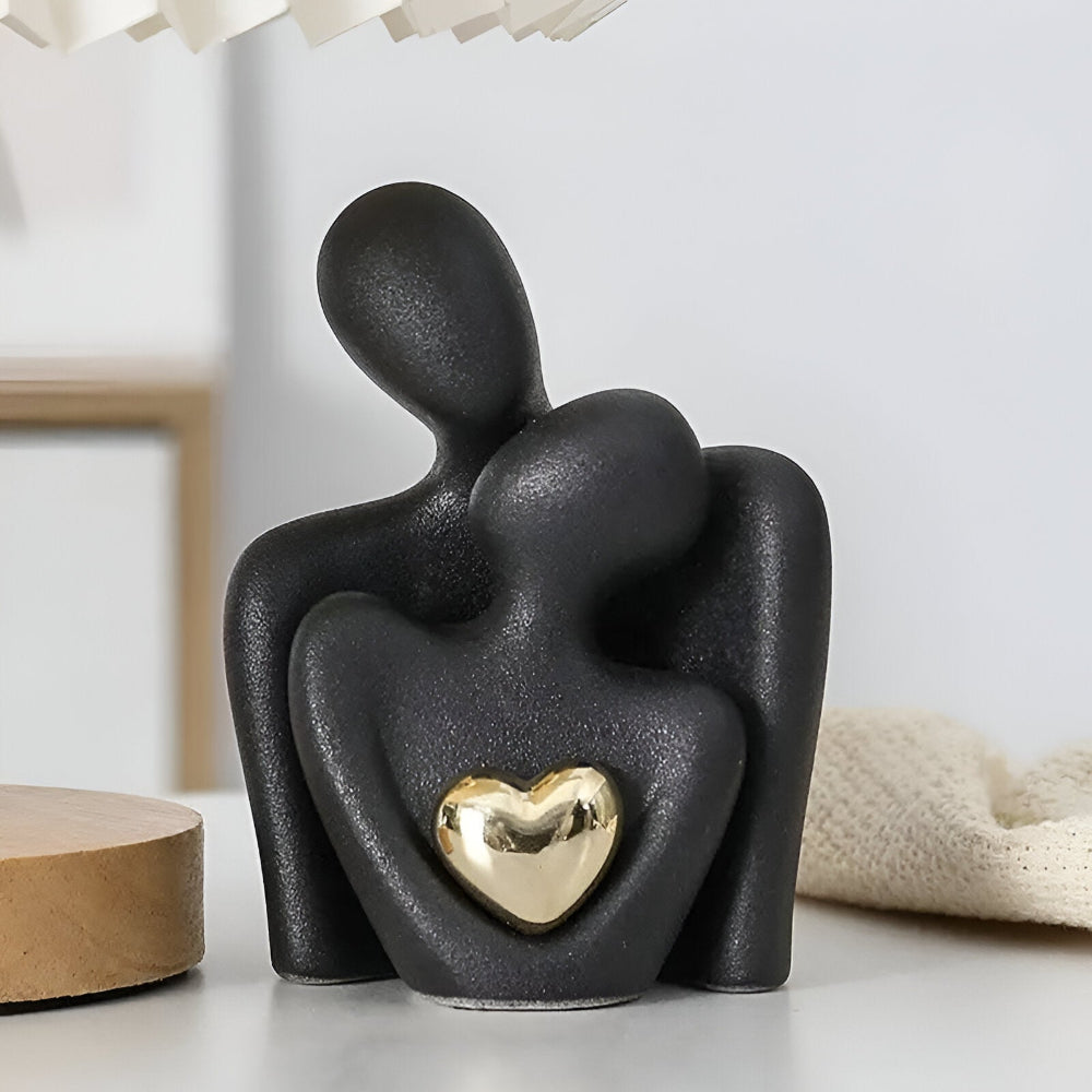 Couple Figurine Minimalist Ceramic Enamel
