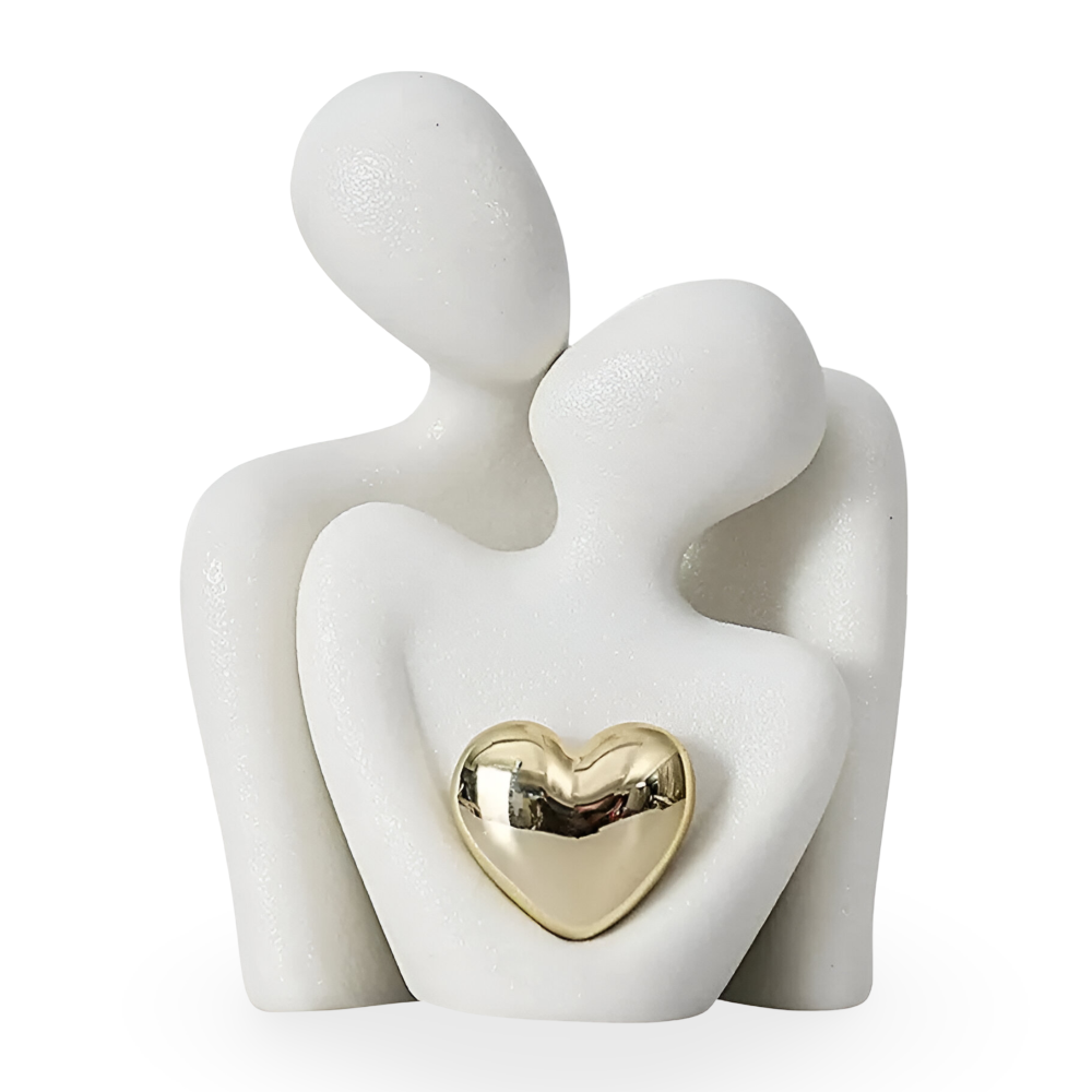 Couple Figurine Minimalist Ceramic Enamel