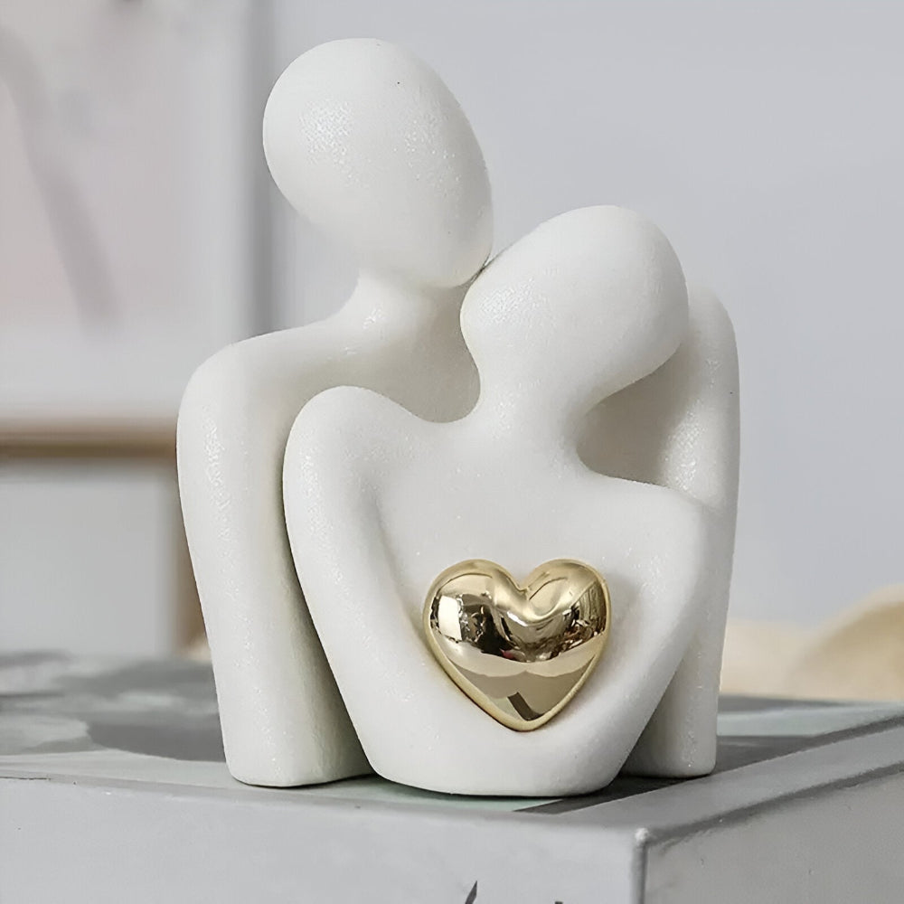 Couple Figurine Minimalist Ceramic Enamel