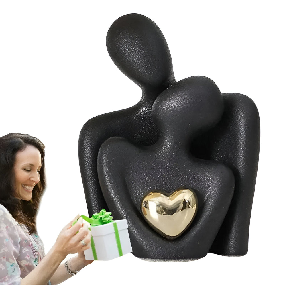 Couple Figurine Minimalist Ceramic Enamel