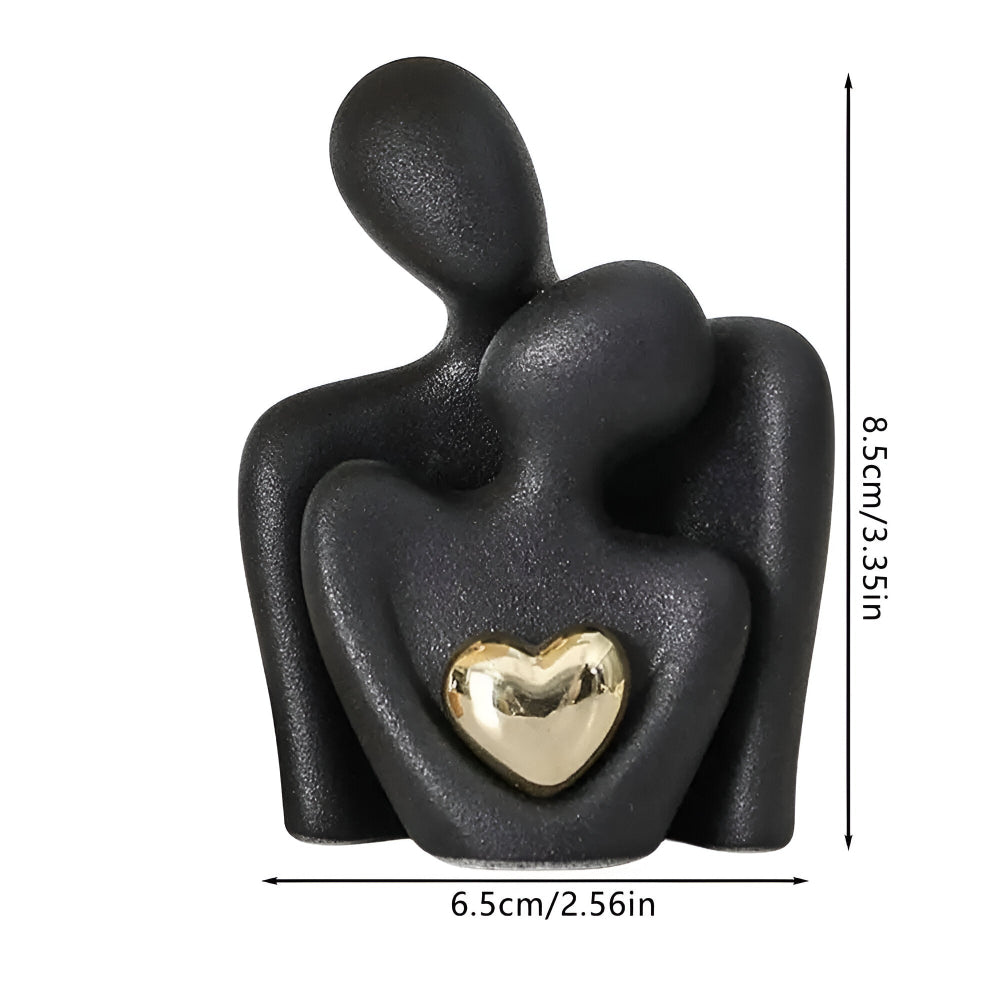 Couple Figurine Minimalist Ceramic Enamel