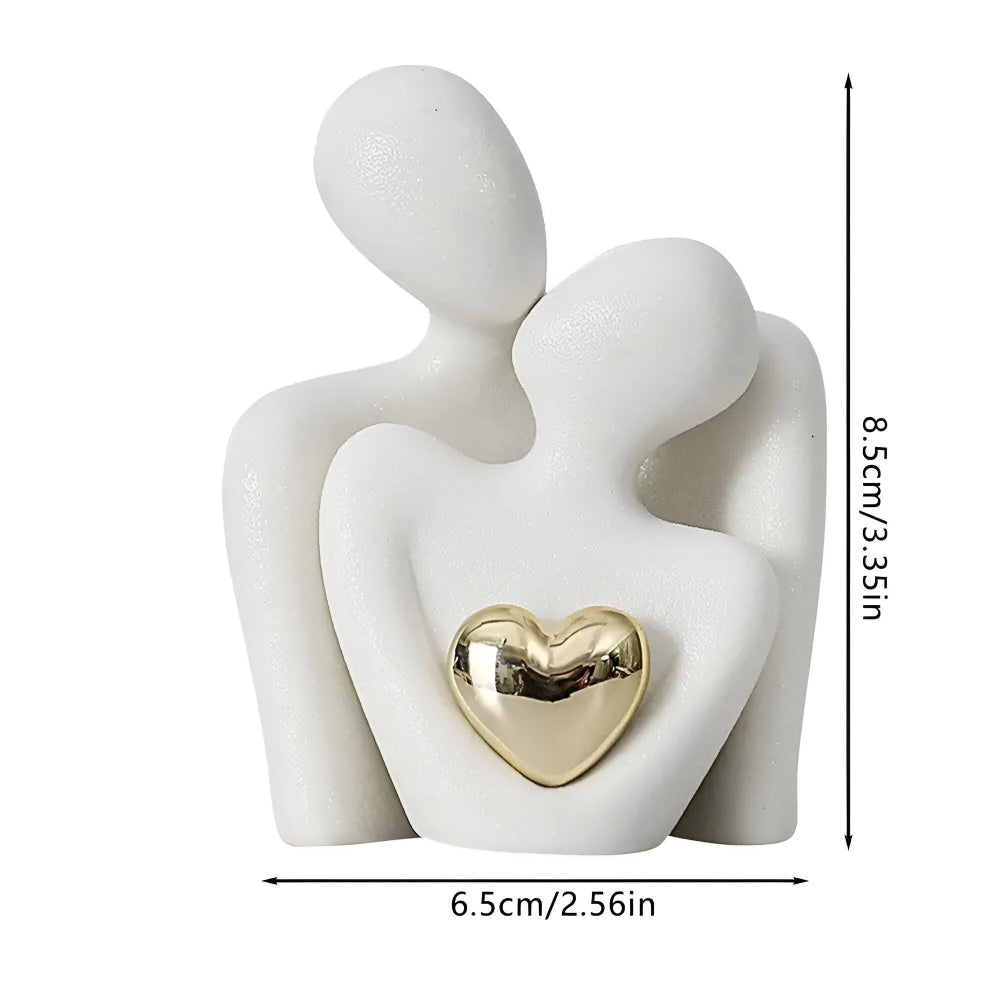 Couple Figurine Minimalist Ceramic Enamel
