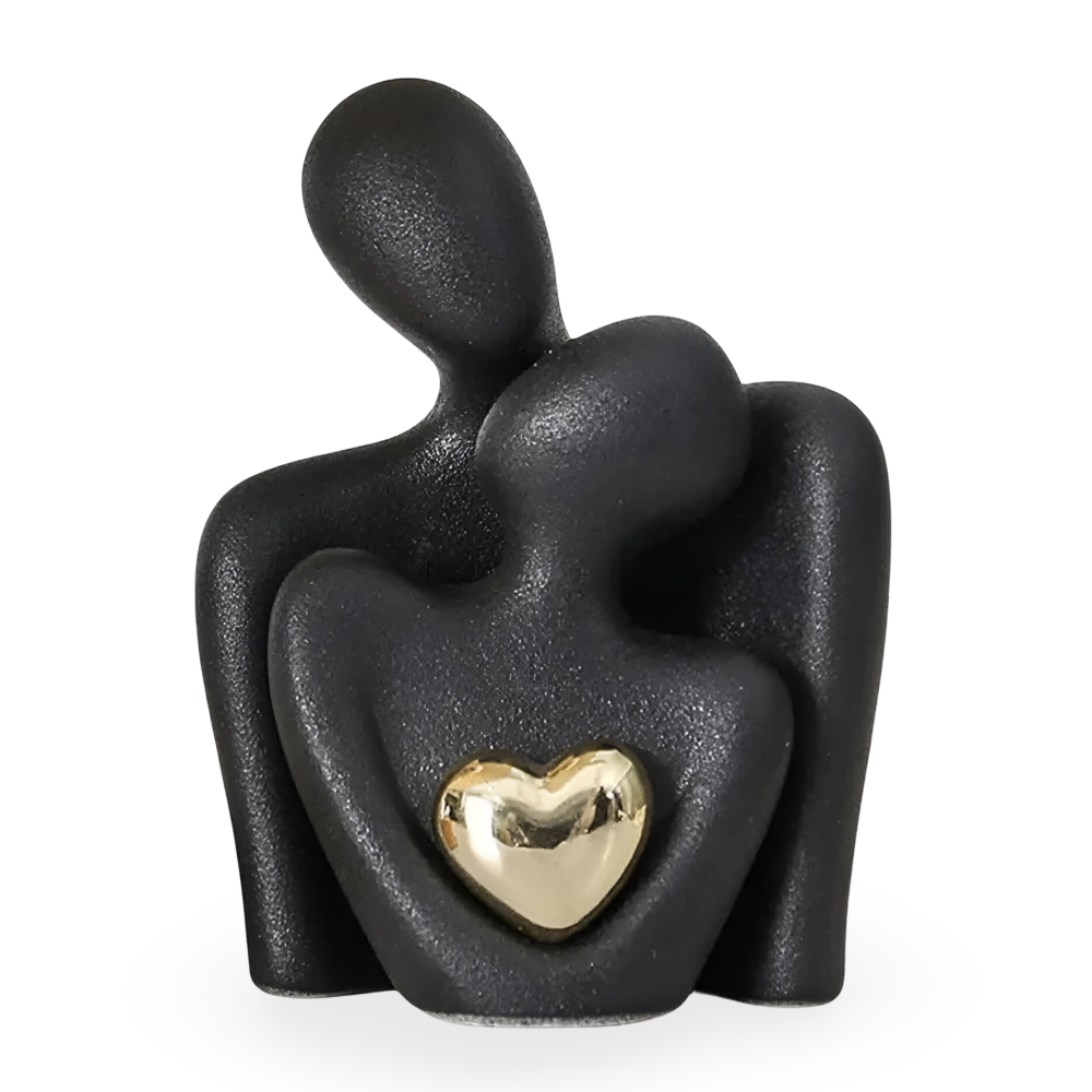 Couple Figurine Minimalist Ceramic Enamel