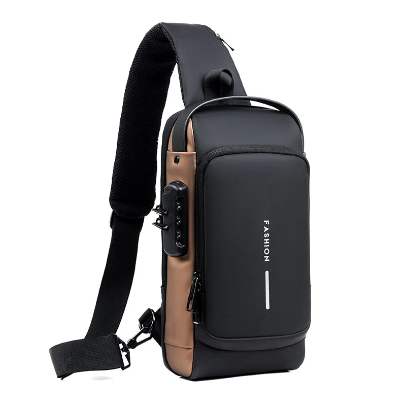 Crossbody Bag Anti-Theft Combination Lock USB Port & Tablet Sleeve
