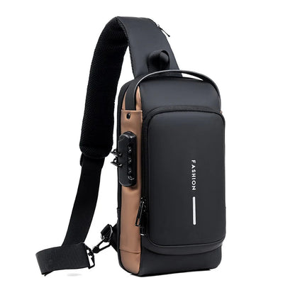Crossbody Bag Anti-Theft Combination Lock USB Port & Tablet Sleeve
