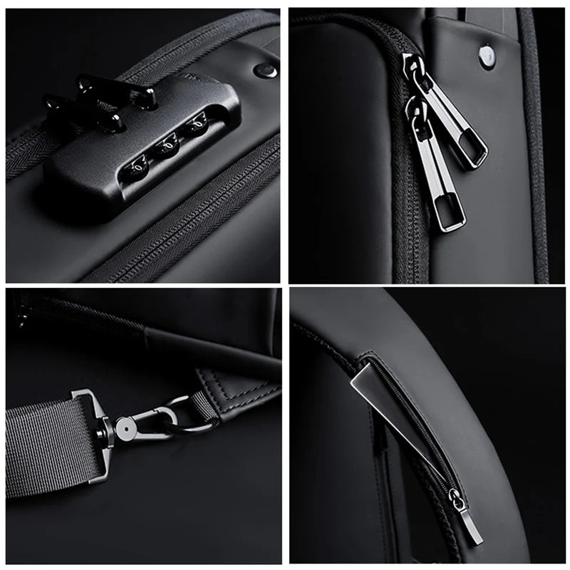 Crossbody Bag Anti-Theft Combination Lock USB Port & Tablet Sleeve