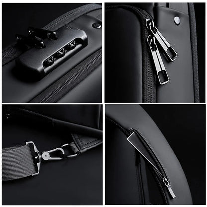 Crossbody Bag Anti-Theft Combination Lock USB Port & Tablet Sleeve