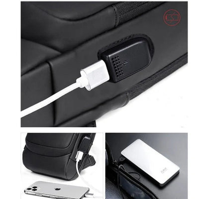 Crossbody Bag Anti-Theft Combination Lock USB Port & Tablet Sleeve
