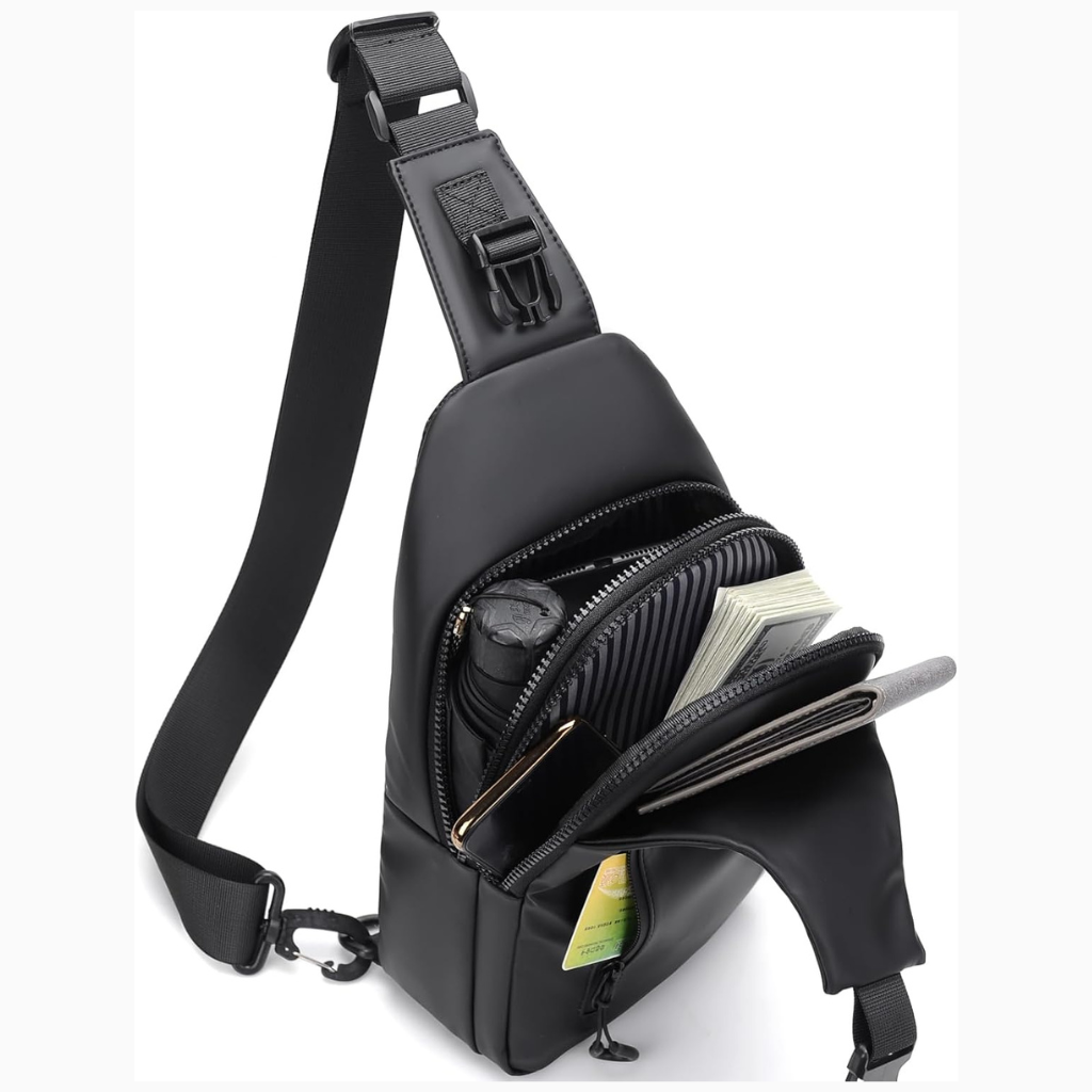 Crossbody Bag Anti-Theft Hidden Zippers Water-Repellent Polyester