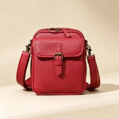 Crossbody Bag Compact Square Anti-Theft Zippers Adjustable Strap