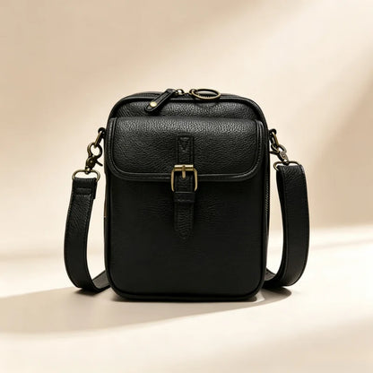 Crossbody Bag Compact Square Anti-Theft Zippers Adjustable Strap