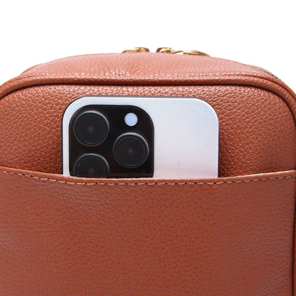 Crossbody Bag Compact Square Anti-Theft Zippers Adjustable Strap