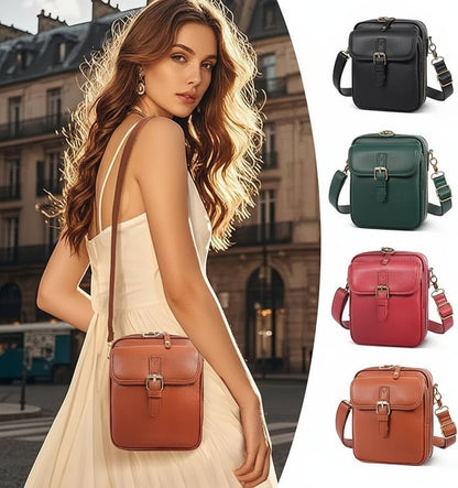 Crossbody Bag Faux Leather Multiple Pockets & Adjustable Strap