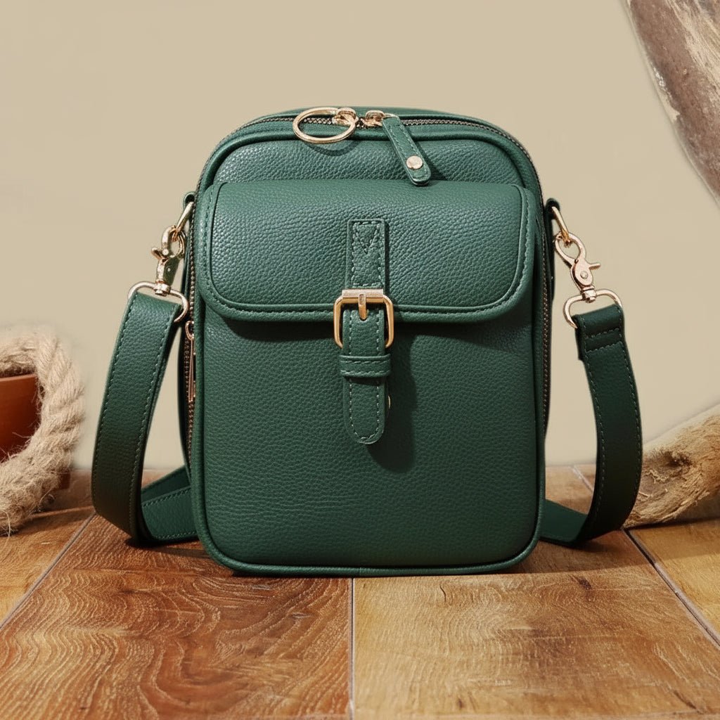 Crossbody Bag Faux Leather Multiple Pockets & Adjustable Strap