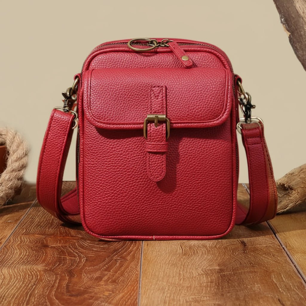 Crossbody Bag Faux Leather Multiple Pockets & Adjustable Strap