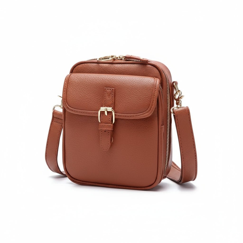 Crossbody Bag Faux Leather Multiple Pockets & Adjustable Strap