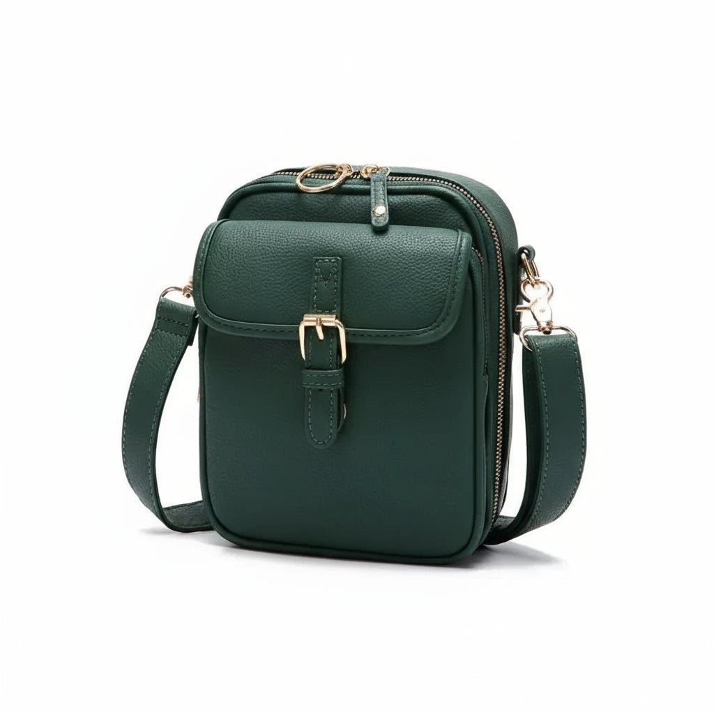 Crossbody Bag Faux Leather Multiple Pockets & Adjustable Strap