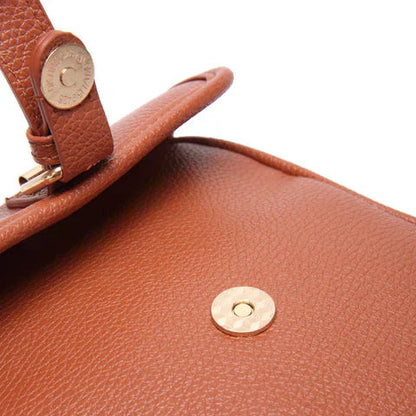 Crossbody Bag Faux Leather Two Zippered Compartments