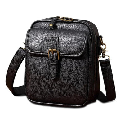 Crossbody Bag Faux Leather Two Zippered Compartments