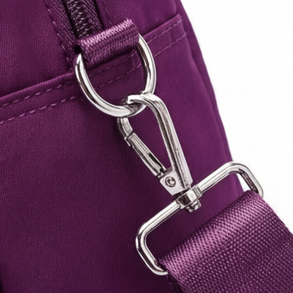 Crossbody Bag Five Zippered Compartments Anti-Theft Pocket Water-Repellent Nylon