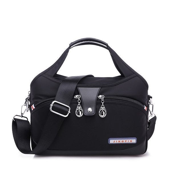 Crossbody Bag Five Zippered Compartments Anti-Theft Pocket Water-Repellent Nylon