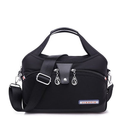 Crossbody Bag Five Zippered Compartments Anti-Theft Pocket Water-Repellent Nylon
