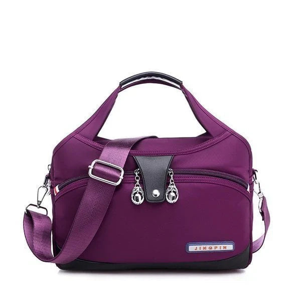 Crossbody Bag Five Zippered Compartments Anti-Theft Pocket Water-Repellent Nylon