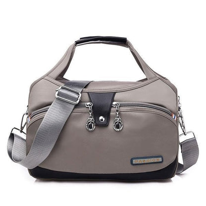 Crossbody Bag Five Zippered Compartments Anti-Theft Pocket Water-Repellent Nylon