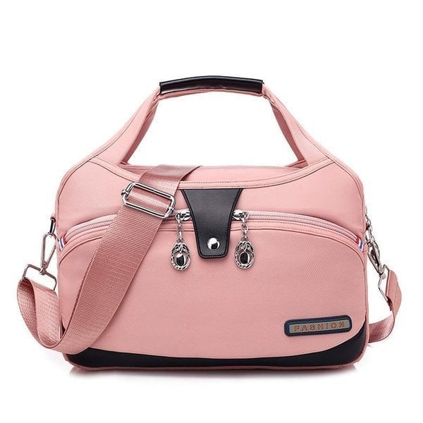 Crossbody Bag Five Zippered Compartments Anti-Theft Pocket Water-Repellent Nylon