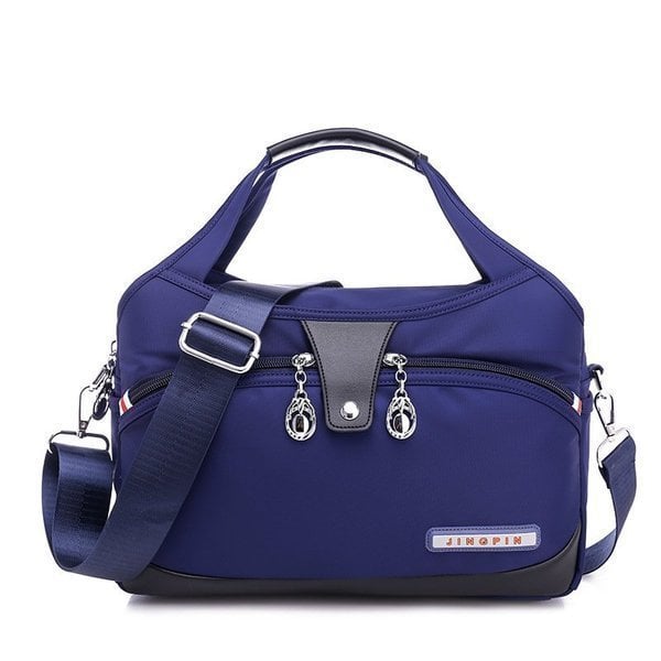 Crossbody Bag Five Zippered Compartments Anti-Theft Pocket Water-Repellent Nylon