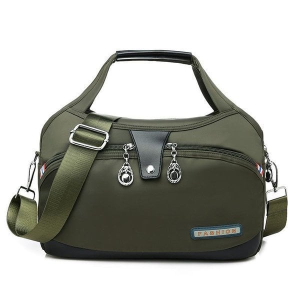Crossbody Bag Five Zippered Compartments Anti-Theft Pocket Water-Repellent Nylon