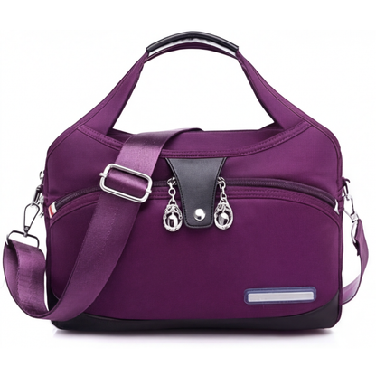 Crossbody Bag Five Zippered Compartments Anti-Theft Pocket Water-Repellent Nylon