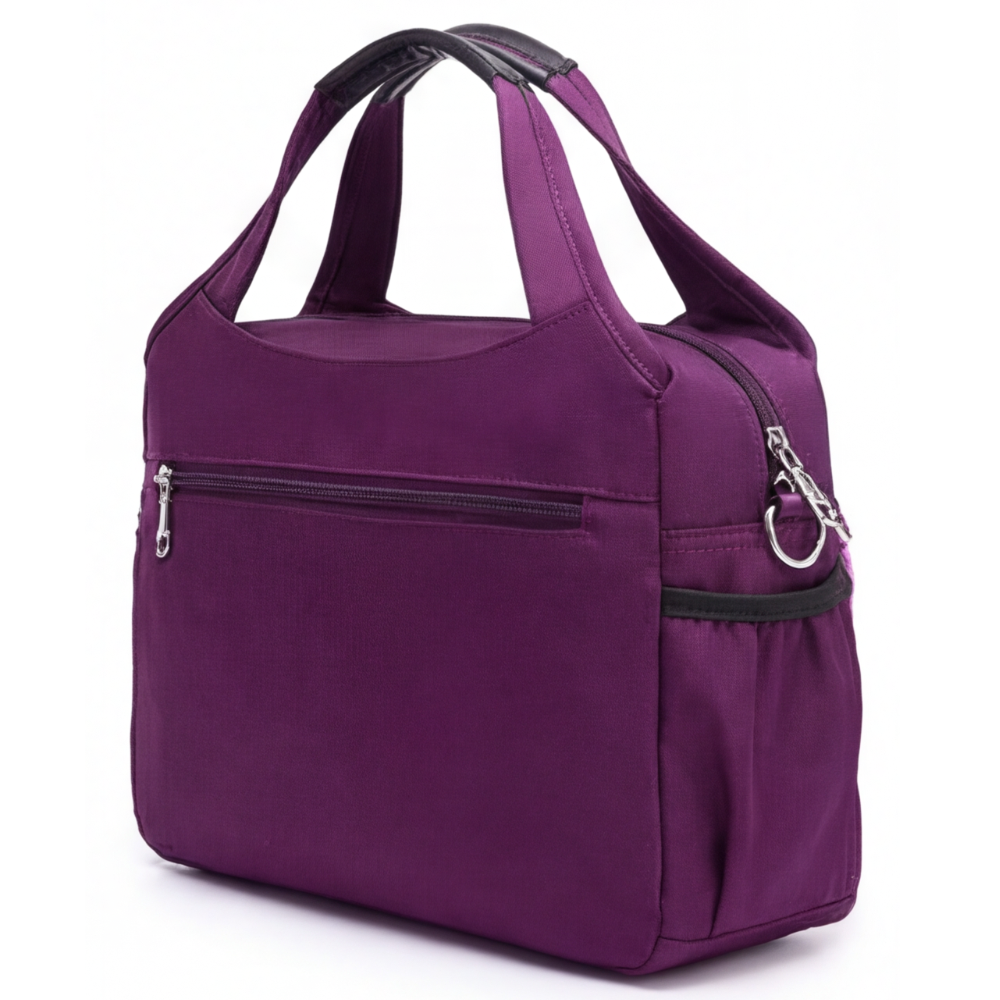 Crossbody Bag Five Zippered Compartments Anti-Theft Pocket Water-Repellent Nylon