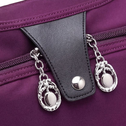 Crossbody Bag Five Zippered Compartments Anti-Theft Pocket Water-Repellent Nylon