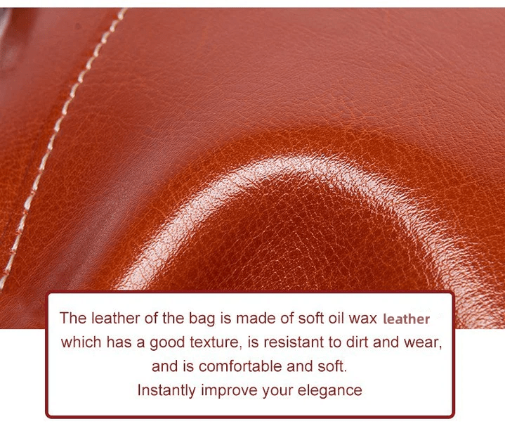 Crossbody Bag Leather Look Multiple Compartments & Double Zipper
