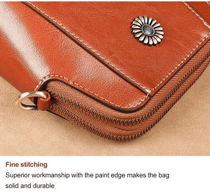 Crossbody Bag Leather Look Multiple Compartments & Double Zipper