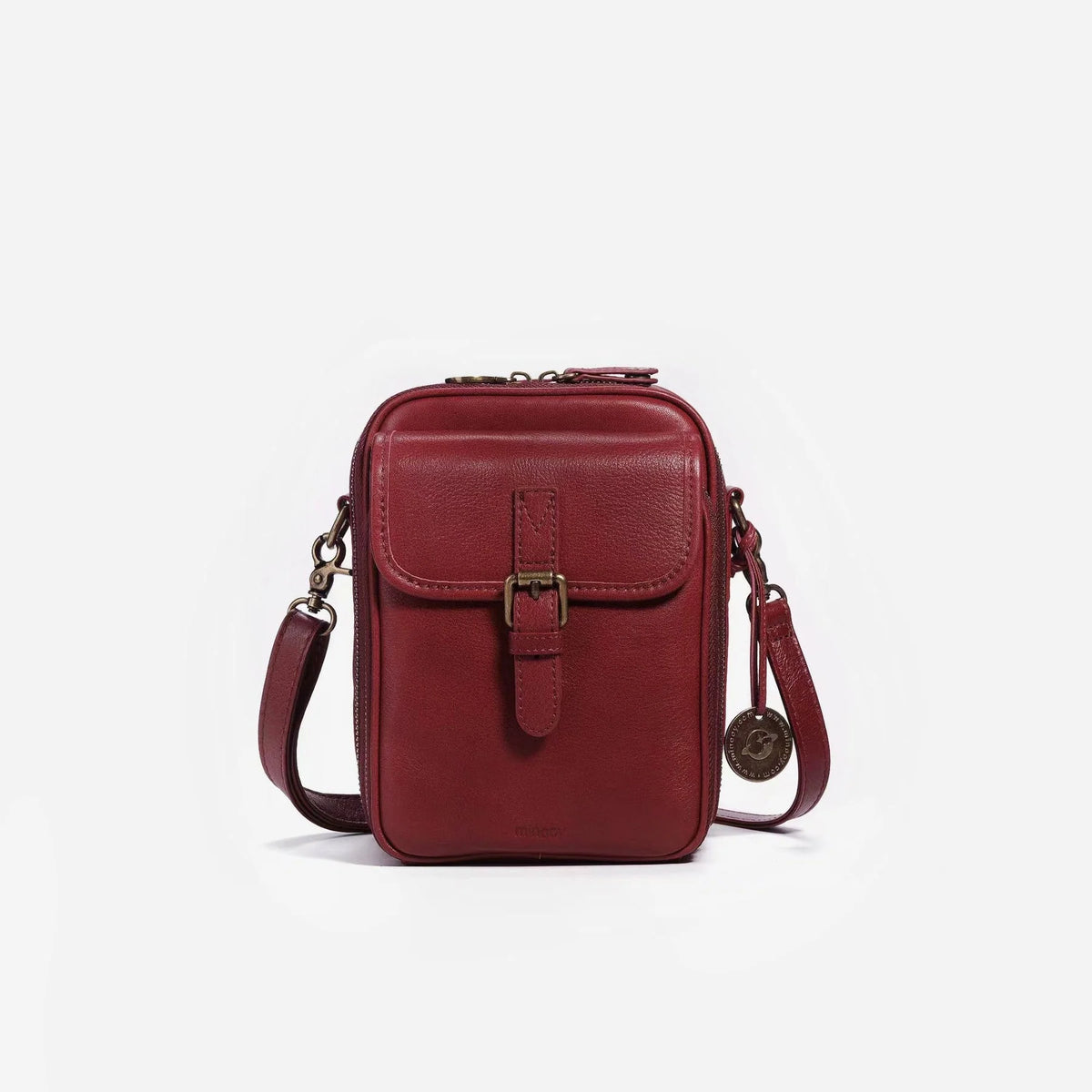 Crossbody Bag RFID-Blocking Wallet Glasses Compartment Adjustable Strap