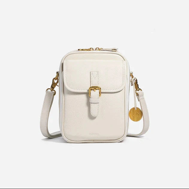 Crossbody Bag RFID-Blocking Wallet Glasses Compartment Adjustable Strap