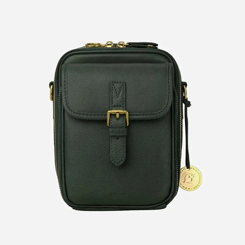 Crossbody Bag RFID-Blocking Wallet Glasses Compartment Adjustable Strap