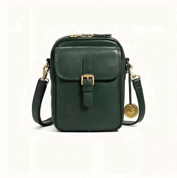 Crossbody Bag RFID-Blocking Wallet Glasses Compartment Adjustable Strap