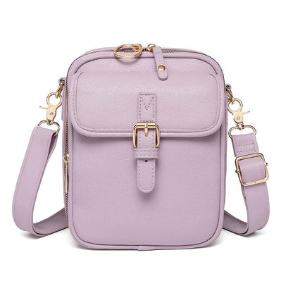 Crossbody Bag RFID-Blocking Wallet Glasses Compartment Adjustable Strap