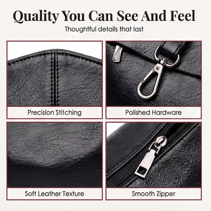 Crossbody Bag Soft Faux Leather 3 Compartments