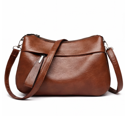 Crossbody Bag Soft Faux Leather 3 Compartments