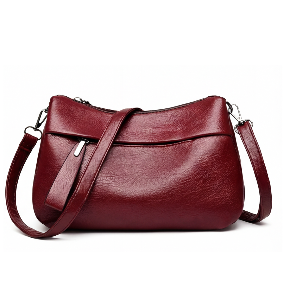 Crossbody Bag Soft Faux Leather 3 Compartments