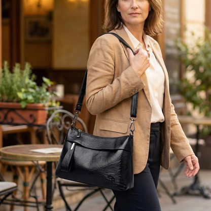 Crossbody Bag Soft Faux Leather 3 Compartments