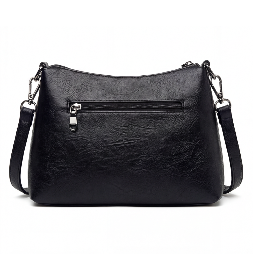 Crossbody Bag Soft Faux Leather 3 Compartments