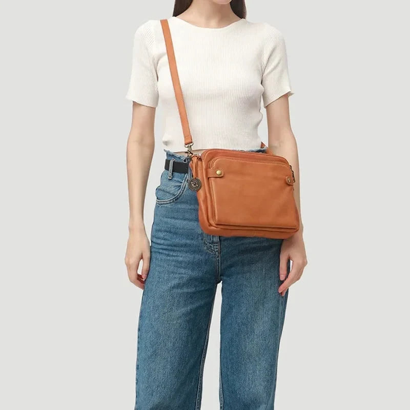 Crossbody Bag Three-Layer Convertible RFID-Blocking