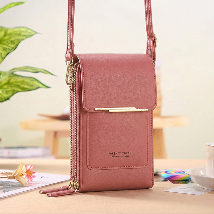 Crossbody Bag Touchscreen Window RFID Protection